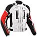 Giacca Moto Tessuto Mesh Protezioni Ce Impermeabile 4 Stagioni Bianco / rosso S - Foto miniatura 3
