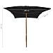 Ombrellone Da Esterni Con Palo In Legno 200x300 Cm Nero - Foto miniatura 6