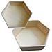 2 Ripiani Esagonali In Legno 30 X 26 Cm E 36 X 31 Cm - Foto miniatura 1