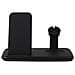 Wireless Triple Qi Caricatore Usb-c Conn. Mobile / Orologio / Airpods Neri Da 20 W Totali - Foto miniatura 3