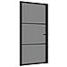 Porta Interna 102,5x201,5 Cm Nera In Vetro Esg E Alluminio - Foto miniatura 2