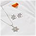 Collana Con Fiocco Di Neve Set Di 3 Parti Silver - Foto miniatura 3