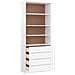 Libreria Con Cassetti Alta Bianca 77x35x186,5 Cm Massello Pino - Foto miniatura 2