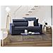 Divano Letto Aida, Divano A 2 Posti Large, 100% Made In Italy, Sofà Soggiorno Con Apertura Girevole, Con Poggiatesta Regolabili E Braccioli Slim, Cm 180x95h85, Blu - Foto miniatura 1