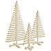 Alberi Di Natale Decorativi In Legno 3pz Legno Massello Di Pino - Foto miniatura 2