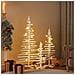 Alberi Di Natale Decorativi In Legno 3pz Legno Massello Di Pino - Foto miniatura 1