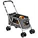 Passeggino Cani Pieghevole Grigio 100x49x96cm Tessuto Di Lino - Foto miniatura 2