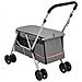 Passeggino Cani Pieghevole Grigio 100x49x96cm Tessuto Di Lino - Foto miniatura 6