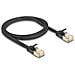 Cavo di rete RJ45 Cat. 6A maschio-maschio con chiusura robusta e cavo piatto grezzo Cat. 7 U /FTP da 1 m nero - Foto miniatura 1