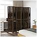 Divisorio Ambienti 6 Pannelli Marrone Scuro Massello Paulownia - Foto miniatura 3