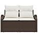 Divano da Giardino a Due Posti con Cuscini Marrone Polyrattan - Foto miniatura 3