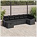 Set Divano Giardino 7 Pezzi con Cuscini Nero Polyrattan - Foto miniatura 2