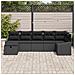 Set Divano Giardino 7 Pezzi con Cuscini Nero Polyrattan - Foto miniatura 3