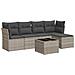 Set Divano da Giardino 6pz con Cuscini Grigio Chiaro Polyrattan - Foto miniatura 1