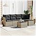 Set Divano da Giardino 6pz con Cuscini Grigio Chiaro Polyrattan - Foto miniatura 2