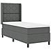 letto con rete a doghe e materasso LED grigio scuro 90x190 cm in tessuto - Foto miniatura 3