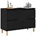 Mobiletto lavabo Rovere nero 80x33x60 cm Legno ingegnerizzato - Foto miniatura 3