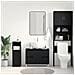 Mobiletto lavabo Rovere nero 80x33x60 cm Legno ingegnerizzato - Foto miniatura 4