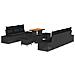 Set Divano da Giardino con cuscino 10 pcs Nero 90 x 55 x 71 cm - Foto miniatura 1