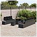 Set Divano da Giardino con cuscino 10 pcs Nero 90 x 55 x 71 cm - Foto miniatura 3