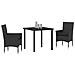Set da Pranzo per Giardino con cuscino 3 pcs Nero Poly Rattan - Foto miniatura 3
