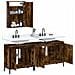 Set Mobili da Bagno 3 pz Rovere Fumo in Legno Multistrato - Foto miniatura 4