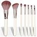 Set Di 7 Pennelli Da Trucco Moon Round White Gold Deep Purple Pink - Strumenti Di Bellezza Per Principianti - Foto miniatura 2