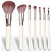 Set Di 7 Pennelli Da Trucco Moon Round White Gold Deep Purple Pink - Strumenti Di Bellezza Per Principianti - Foto miniatura 3