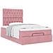 Struttura Letto Pouf con Materassi Rosa 120x190 cm Velluto - Foto miniatura 4