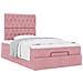 Struttura Letto Pouf con Materassi Rosa 120x190 cm Velluto - Foto miniatura 5