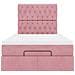 Struttura Letto Pouf con Materassi Rosa 120x190 cm Velluto - Foto miniatura 7