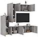 Mobili TV a Muro 5pz Grigio Sonoma in Legno Multistrato - Foto miniatura 2