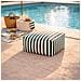 Positano Pouf Da Esterno A Righe Verdi Idrorepellente - 55x65x35 Cm - Foto miniatura 2