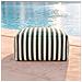 Positano Pouf Da Esterno A Righe Verdi Idrorepellente - 55x65x35 Cm - Foto miniatura 3