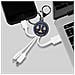 Cavo Usb 3 In 1 Micro-usb / Usb-c / Lightning Design Portachiavi Astrologia Bilancia, Bianco - Foto miniatura 3