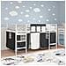 Struttura del Letto Loft per Bambini con Tendine Bianco e Nero - Foto miniatura 3