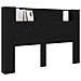 Testata con Mobile e LED Rovere Nero 160 x 16,5 x 103,5 cm - Foto miniatura 3