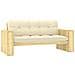 Panca da Giardino e Cuscini Crema 179cm Legno Pino Impregnato - Foto miniatura 1