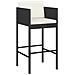 Set Bar Da Giardino 5 Pz Con Cuscini Polyrattan Nero - Foto miniatura 3