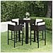 Set Bar Da Giardino 5 Pz Con Cuscini Polyrattan Nero - Foto miniatura 1
