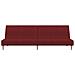 Divano Letto A 2 Posti Con Poggiapiedi Rosso Vino In Tessuto - Foto miniatura 4