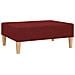 Divano Letto A 2 Posti Con Poggiapiedi Rosso Vino In Tessuto - Foto miniatura 7