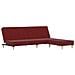 Divano Letto A 2 Posti Con Poggiapiedi Rosso Vino In Tessuto - Foto miniatura 8