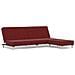 Divano Letto A 2 Posti Con Poggiapiedi Rosso Vino In Tessuto - Foto miniatura 1