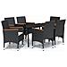 Set Mobili Da Pranzo Per Giardino 7 Pz Con Cuscini Nero - Foto miniatura 2