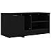 Mobile Porta Tv Nero 80x35x36,5 Cm In Legno Multistrato - Foto miniatura 3