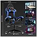 Sedia Gaming, Sedia Da Gioco, Sedia Ufficio Ergonomica Con Schienale Regolabile, Poggiatesta E Supporto Lombare, Bleu - Foto miniatura 3