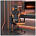 Sedia da Gaming Massaggiante Nero e Arancione in Similpelle - Foto miniatura 4