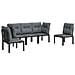 Set Salotto da Giardino 5 pz Nero e Grigio in Polyrattan - Foto miniatura 3