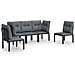 Set Salotto da Giardino 5 pz Nero e Grigio in Polyrattan - Foto miniatura 1